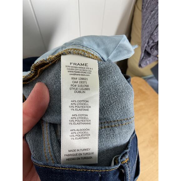 FRAME Women's Le Garcon Dark Wash 5 Pocket Straight Leg Jeans Size 29 - Picture 10 of 10